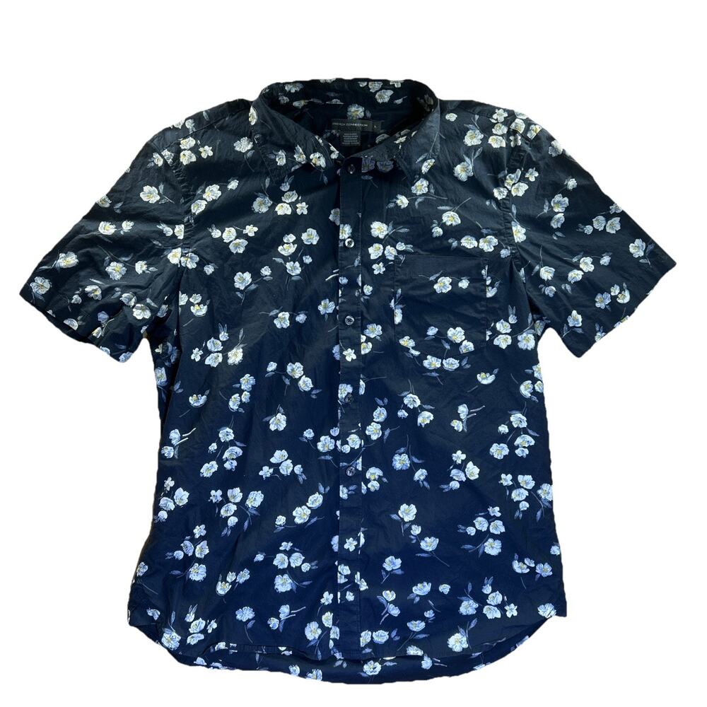 French Connection Men’s Large Navy Classic Button Up Shirt